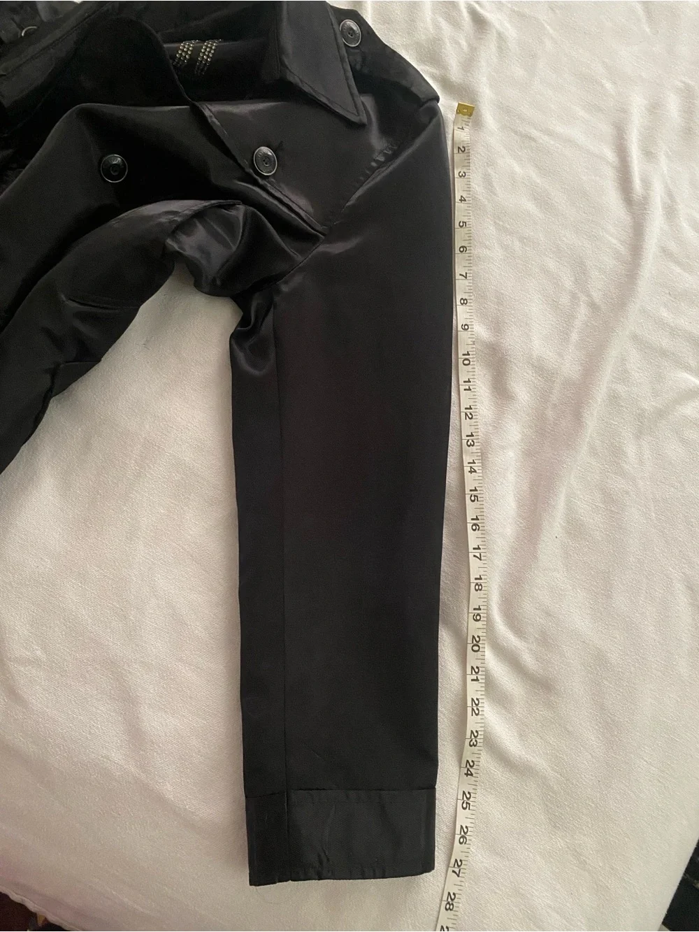 Men's Black Double-Breasted Trench Coat - Unbranded